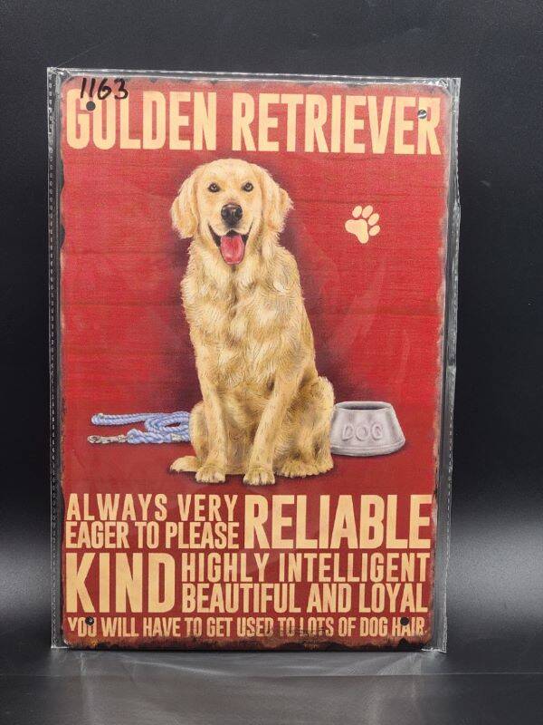 Tin Sign 1163 - Golden Retriever