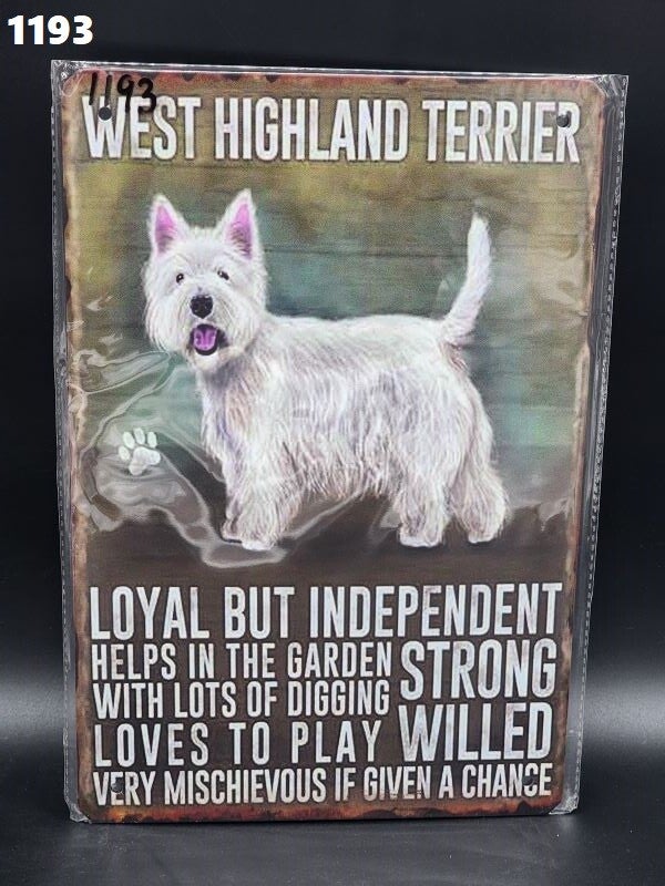Tin Sign 1193 - West Highland Terrier