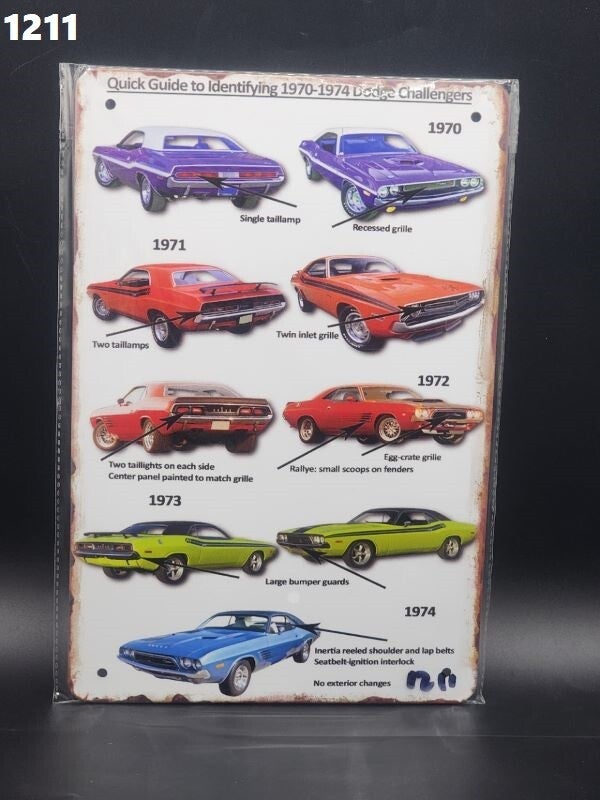 Tin Sign 1211 - Quick Guide To Identifying 1970-1974 Dodge Challengers