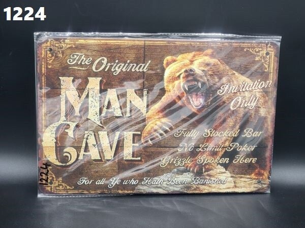 Tin Sign 1224 - The Original man Cave Invitation Only