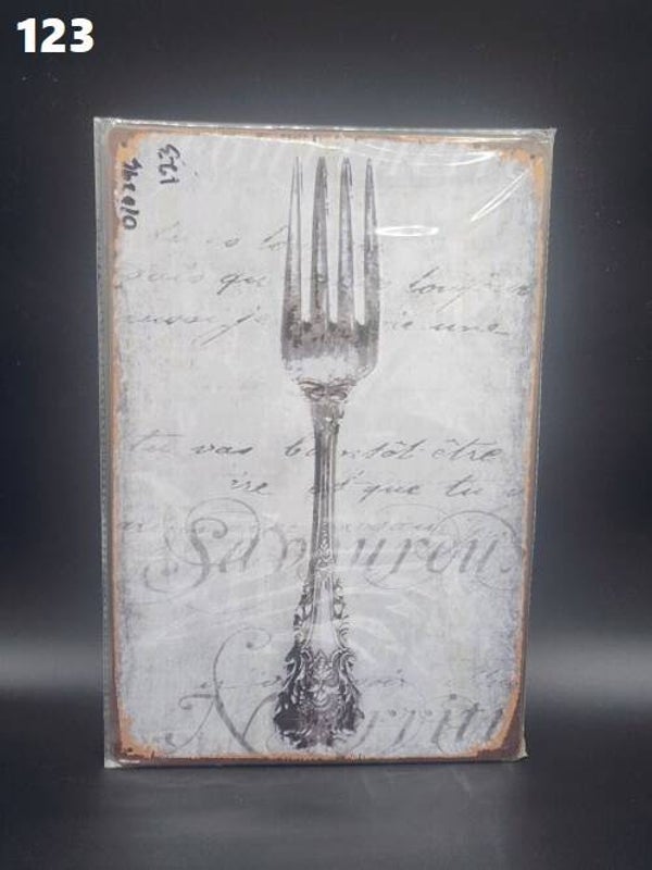 Tin Sign 123 - Fork