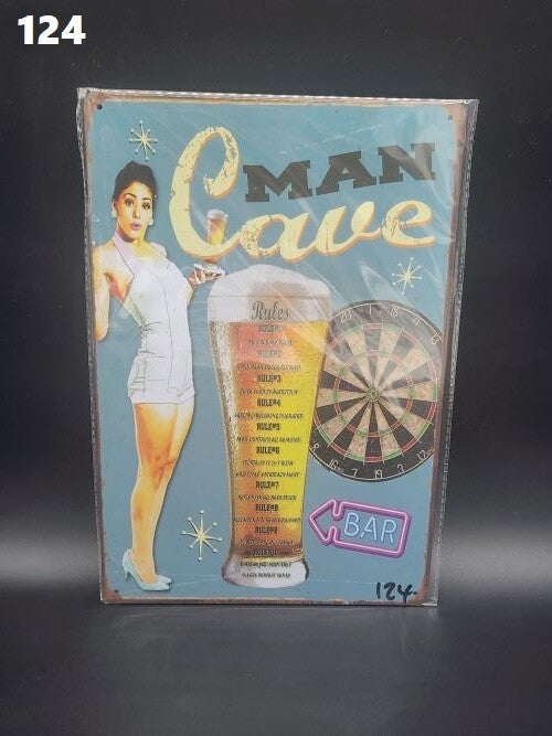 Tin Sign 124 - Man Cave Bar
