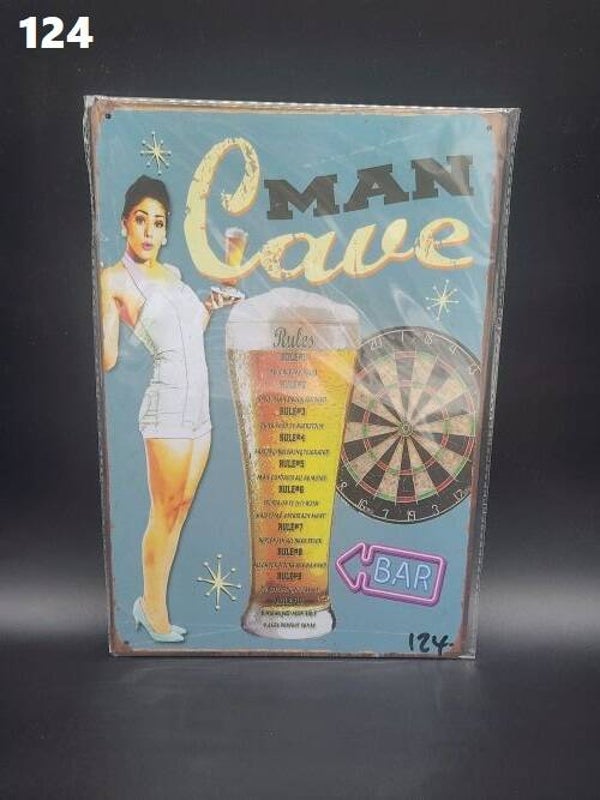 Tin Sign 124 - Man Cave Bar