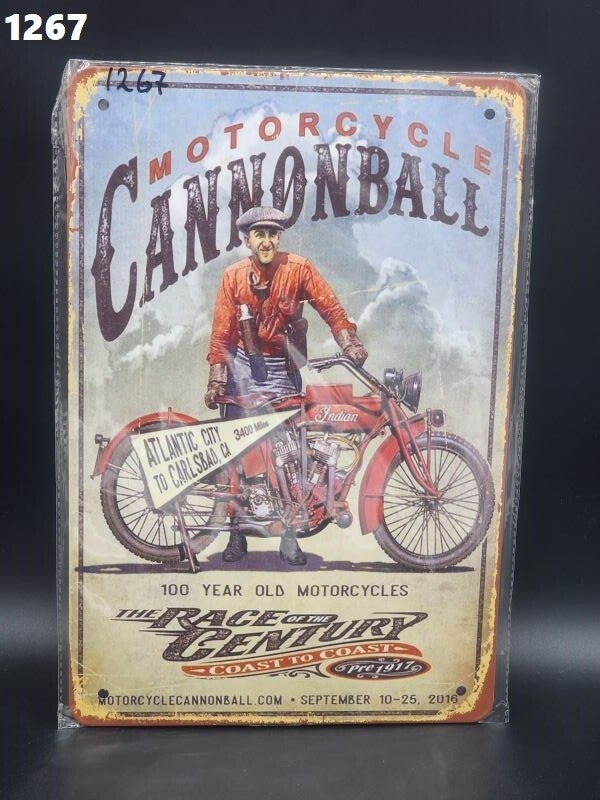 Tin Sign 1267 - Motorcycle Cannonball
