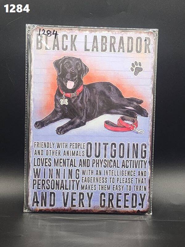 Tin Sign 1284 - Black Labrador...