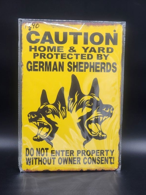 Tin Sign 1290 - Caution Home & Yard Protected by German Shepard
