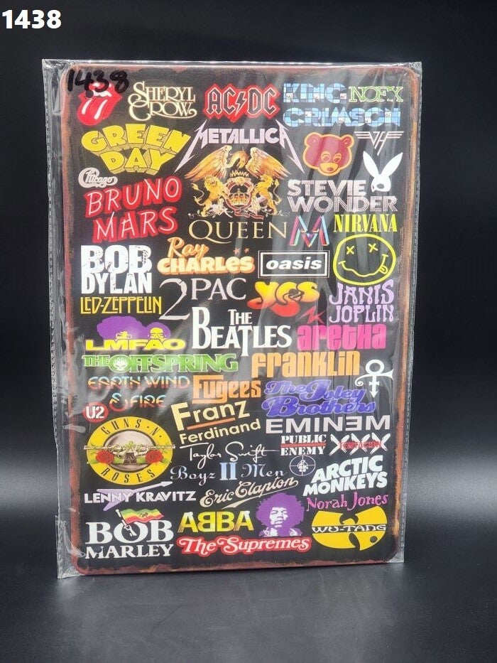 Tin Sign 1438 - Various Rock Bands