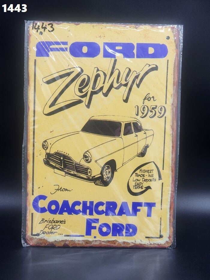 Tin Sign 1443 - Ford Zephyr for 1959 MK2