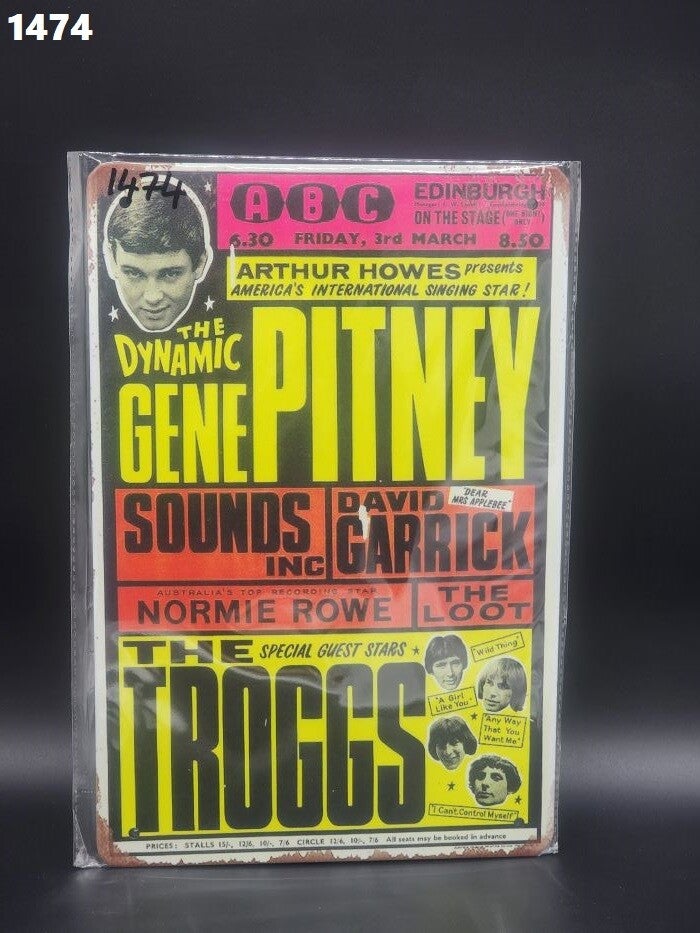 Tin Sign 1474 - gene pitney/the troggs