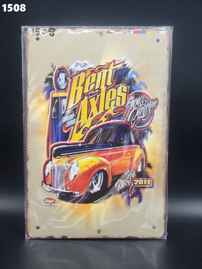 Tin Sign 1508 - Bent Axles Show & Barbeque