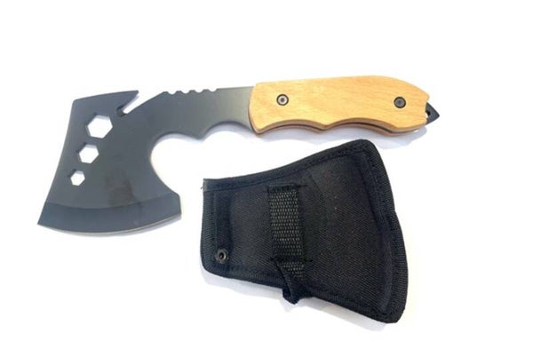 Axe Multi tool Survival Axe Black W/Wooden Handle - 1600-182