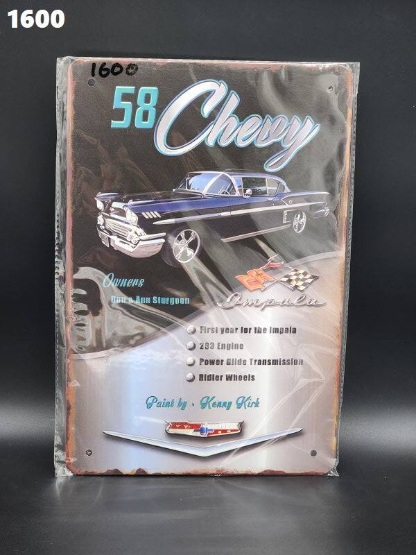 Tin Sign 1600 - 58 Chevy