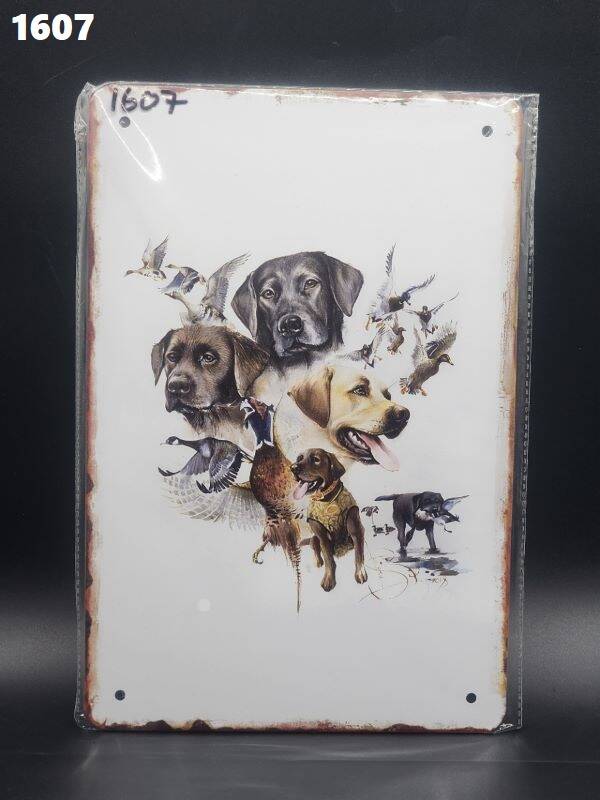 Tin Sign  1607 - Hunting W/Labs