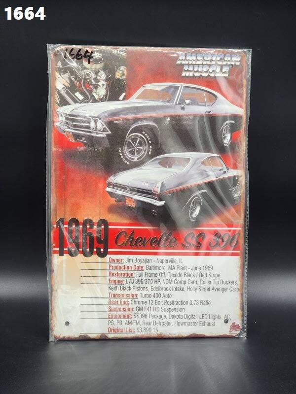 Tin Sign 1664 - 1969 Chevelle SS 396