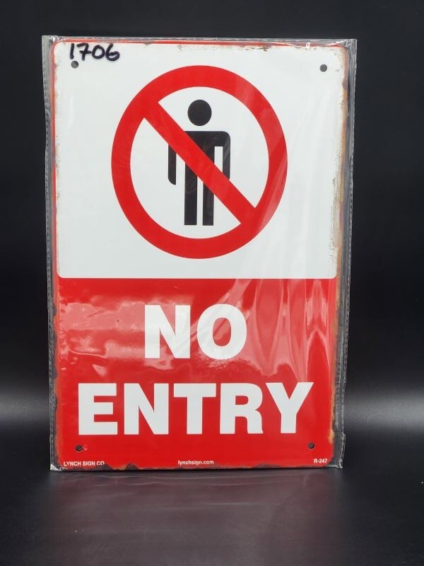 Tin Sign 1706 - NO Entry
