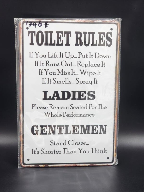 Tin Sign 1746 - Toilet Rules