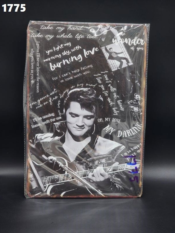 Tin Sign 1775 - Elvis Burnin Love