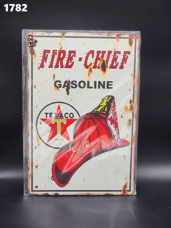 Tin Sign 1782 - Fire-Chief Gasoline Texaco