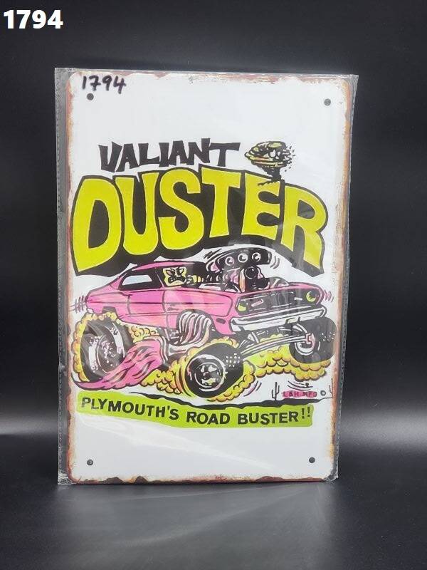 Tin Sign 1794 - Valiant Duster Plymouth's Road Buster!!