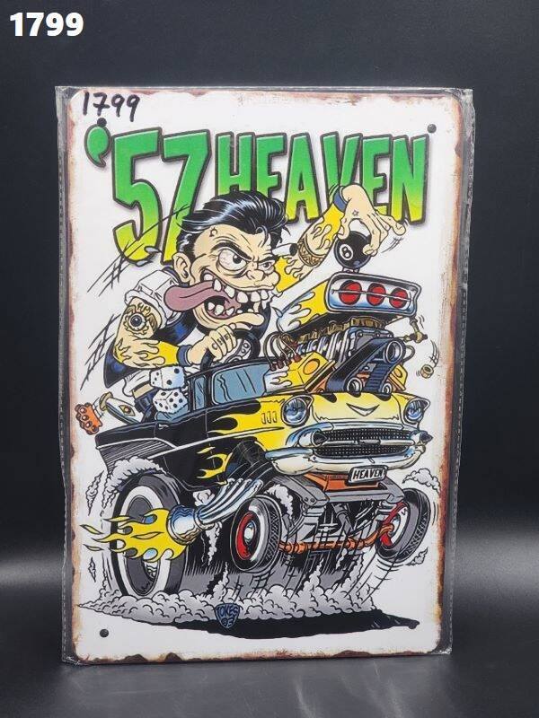 Tin Sign 1799 - Rat Fink 57 Heaven