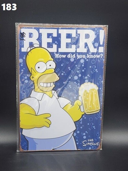 Tin Sign 183 - Beer How Did You Know The Simpsons