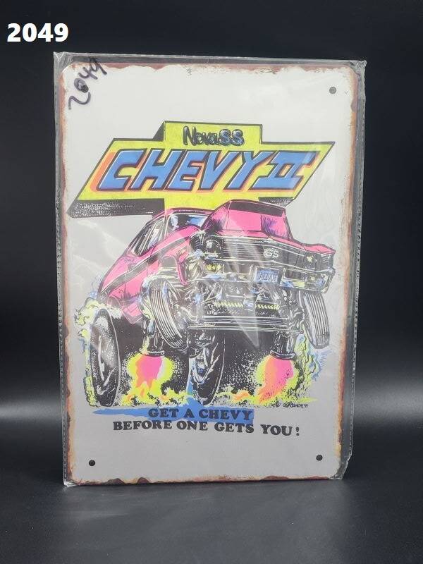 Tin Sign 2049 - NovaSS Chevy II Get A Chevy Before One Gets You!