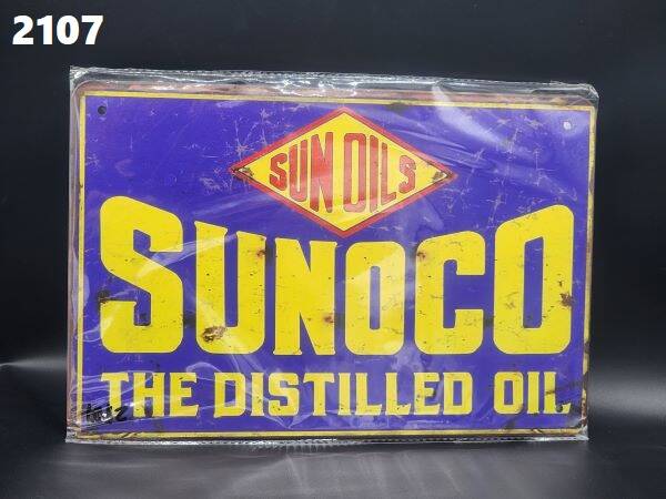 Tin Sign 2107 - Sunoils Sunoco The Distilled Oil