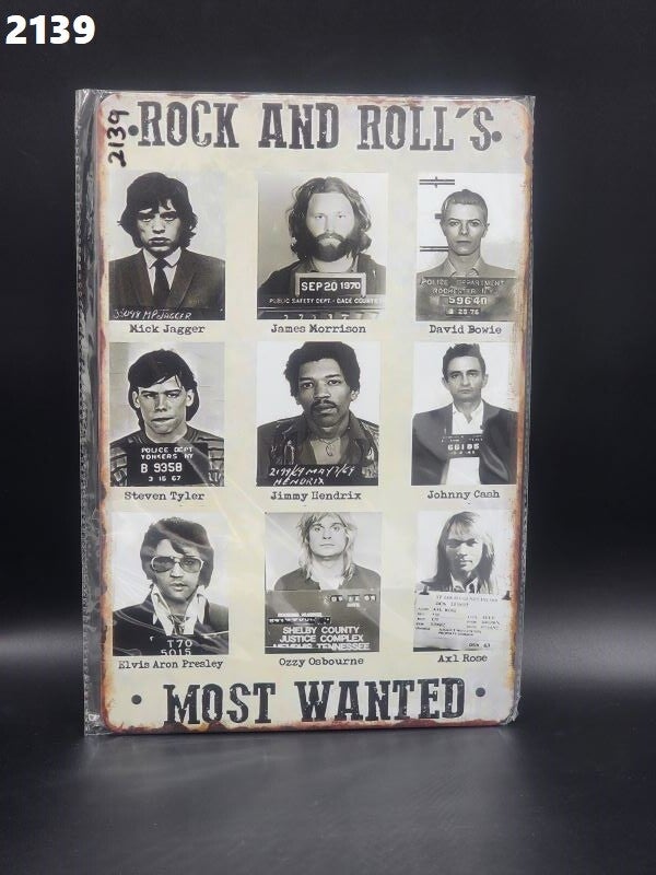 Tin Sign 2139 - Rock N Rolls Most Wanted