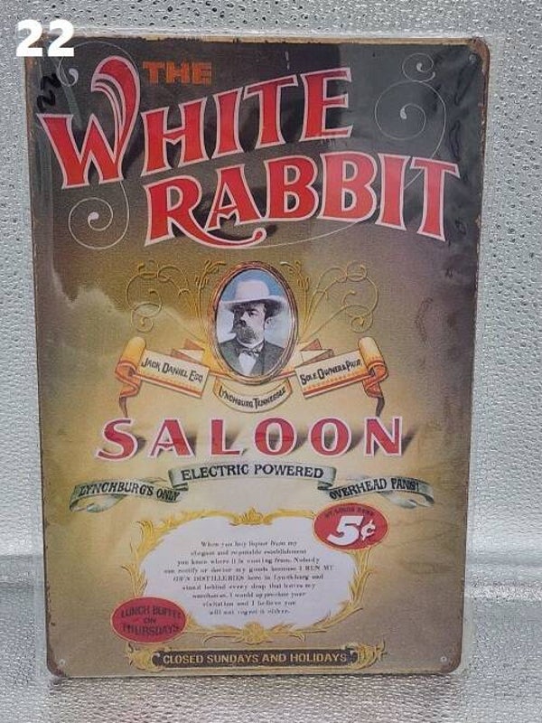 Tin Sign 22 - White Rabbit