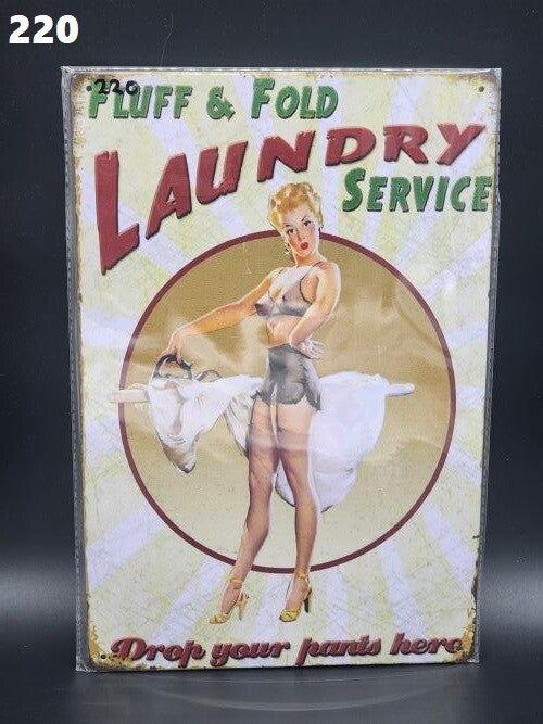 Tin Sign 220 - Fluff & Fold Laundry Service