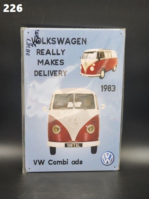 Tin Sign 226 - Volkswagon Really Makes Delivery VW Combi Ads