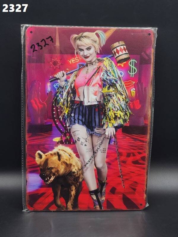 Tin Sign 2327 - Harley Quinn W/Dog