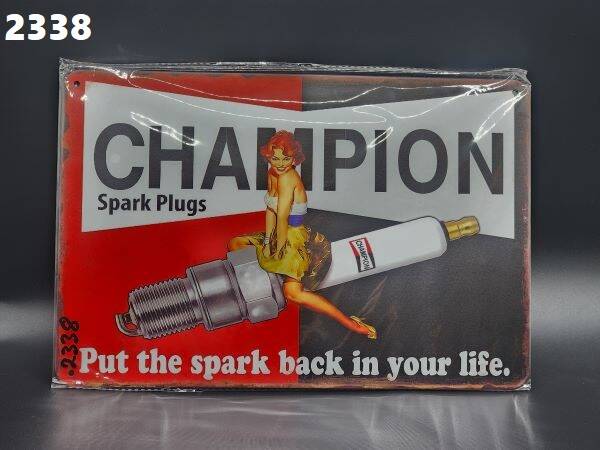 Tin Sign 2338 - Champion Spark Plugs