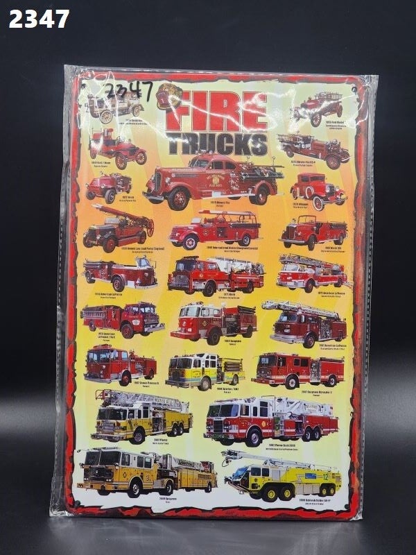 Tin Sign 2347 - Fire Trucks