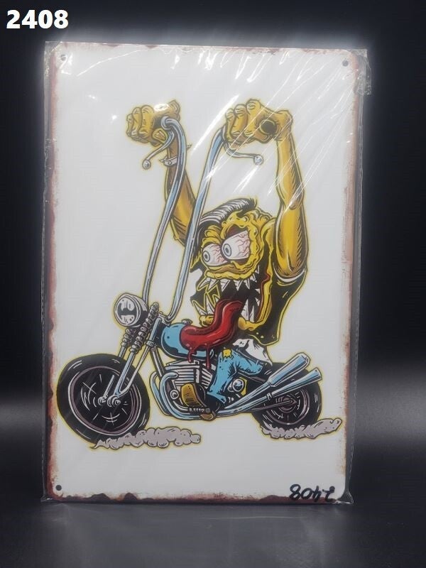 Tin Sign 2408 - Lethal Threat Biker Monster