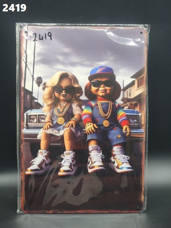 Tin Sign 2419 - Chucky & Tiffany