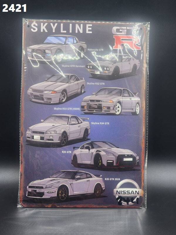 Tin Sign 2421 -  Nissan Skyline GT-R Variants