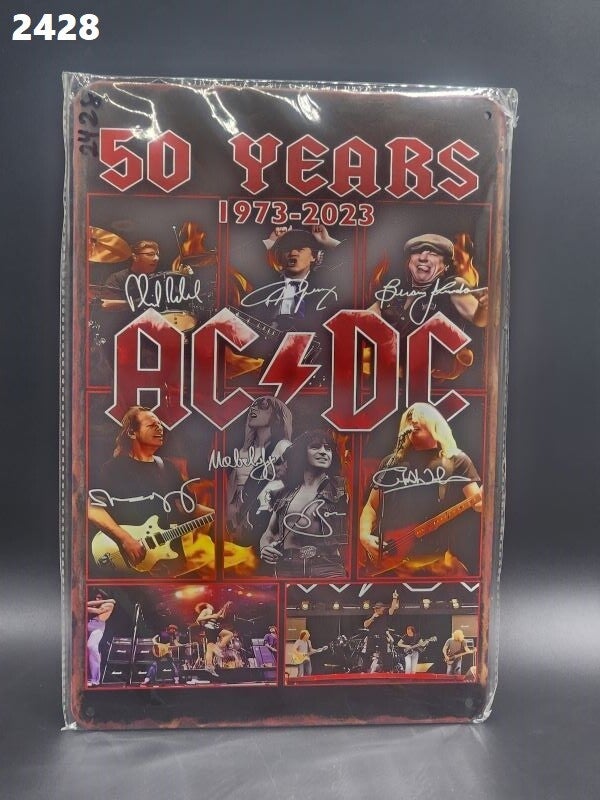 Tin Sign  2428 - 50 Years AC/DC 1973-2023