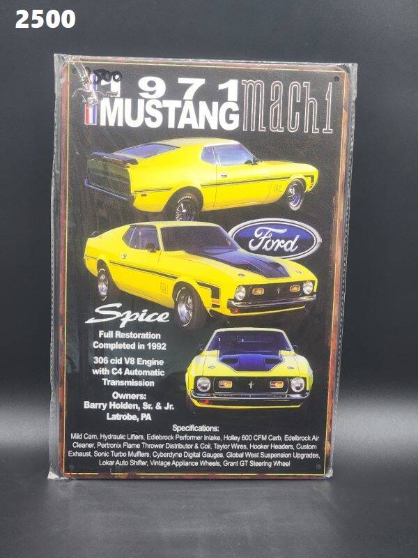 Tin Sign 2500 - 1971 Mustang Mach 1