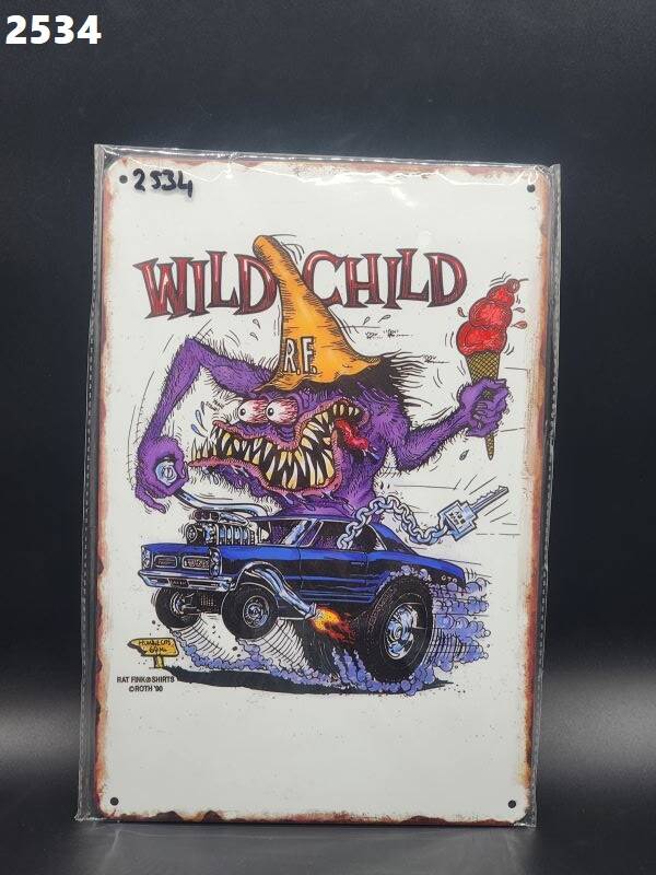Tin Sign 2534 - Rat Fink Wild Child