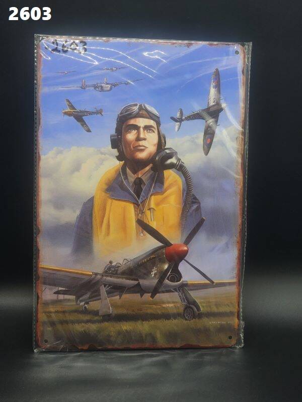 Tin Sign 2603 - Pierre Clostermann French Aviator