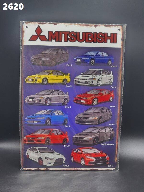 Tin Sign 2620 - Mitsubishi Evo 1-11
