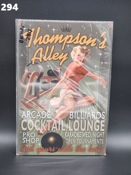 Tin Sign 294 - Thompson's Alley Open Daily
