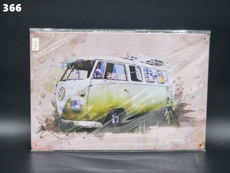 Tin Sign 366 - VW Combi Van Green