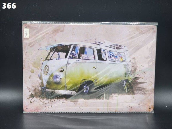 Tin Sign 366 - VW Combi Van Green