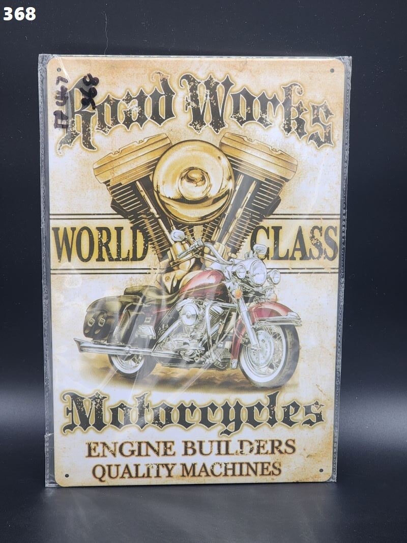 Tin Sign 368 - Road Works World Glass