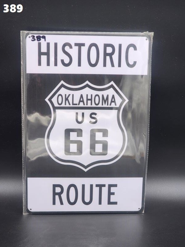 Tin Sign 389 - Historic Oklahoma US 66 Route