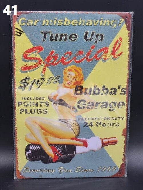 Tin Sign  41 - Car Misbehaving Tune Up Service