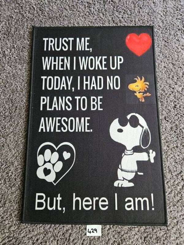 Mat 429 - Snoopy Trust Me When I Woke Up....