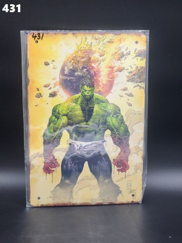 Tin Sign 431 - The Hulk Yellow Background